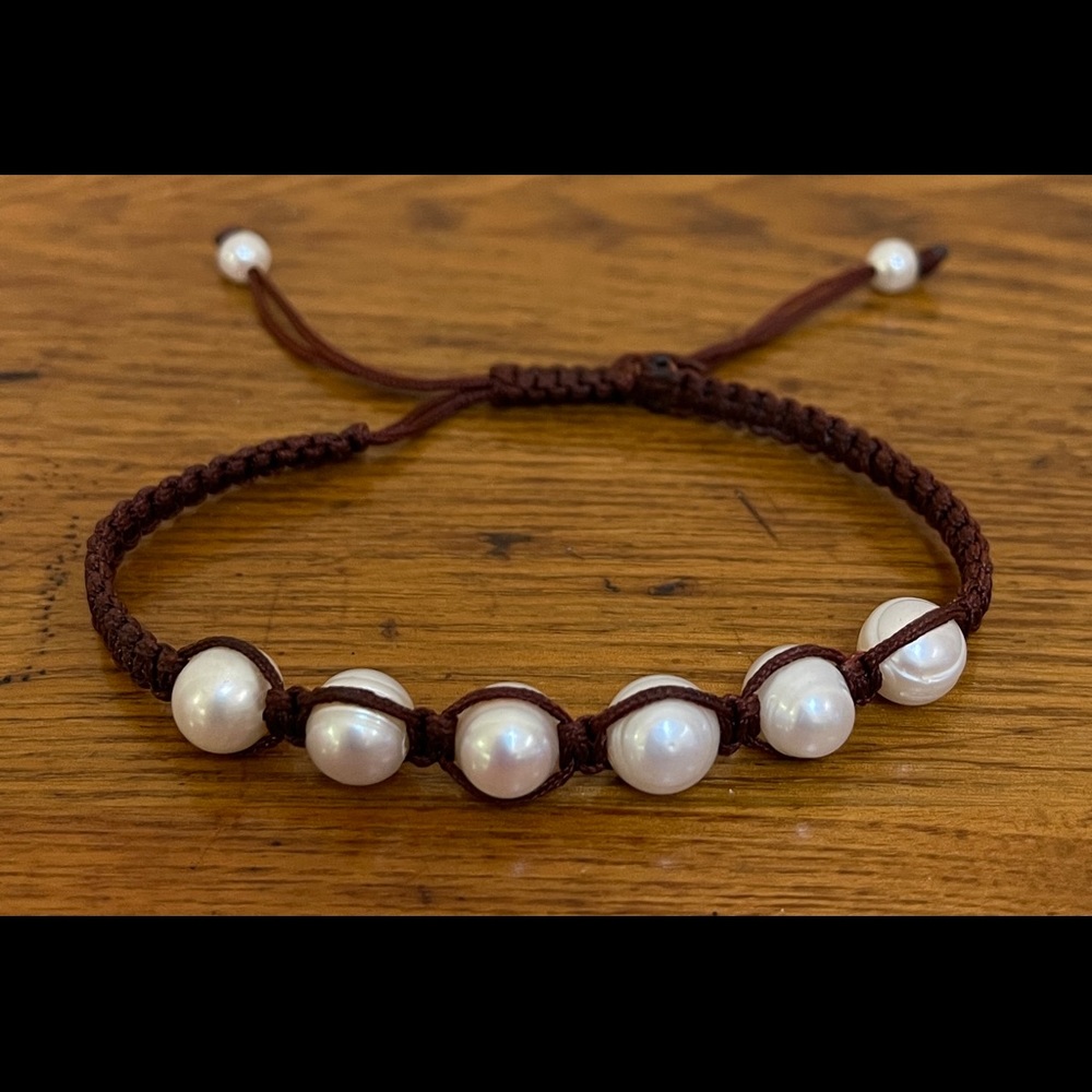 White Pearls Adjustable Bracelet